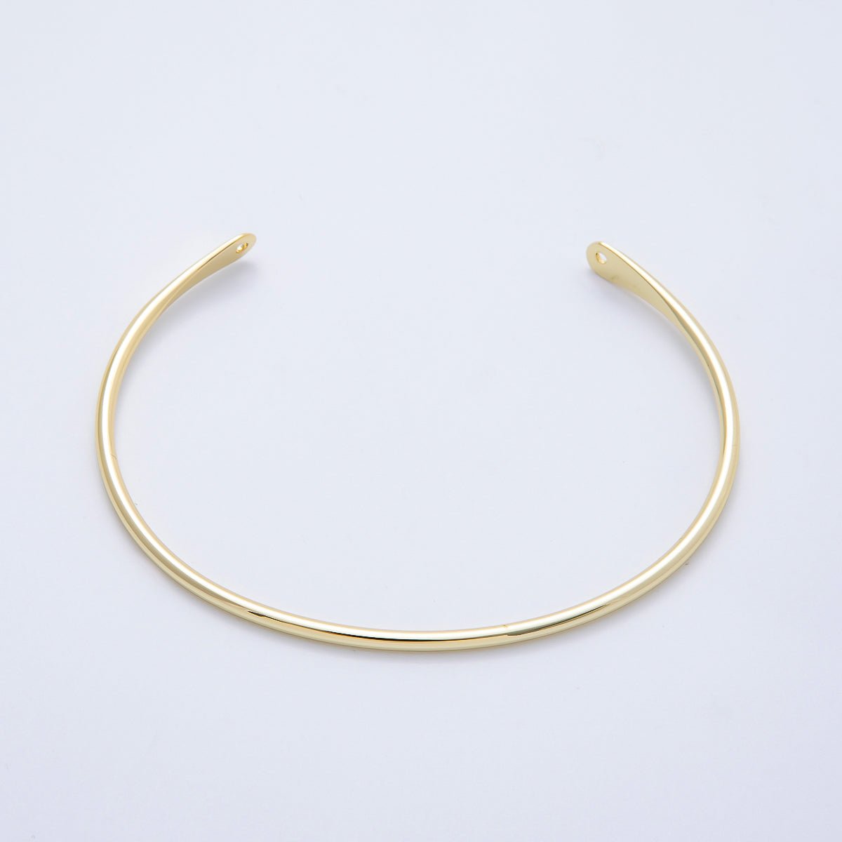 16K Gold Filled 2mm Plain Tube Cuff Unfinished Half Bangle Bracelet | WA - 04458 - DLUXCA