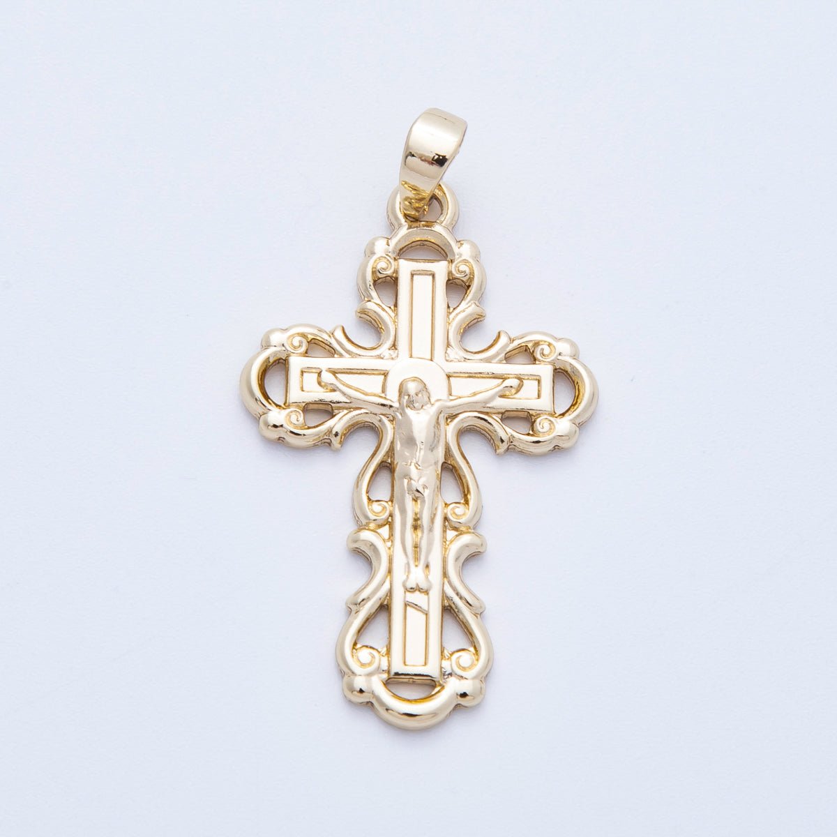 16K Gold Filled 30mm Crucifix Religious Cross Pendant | Charms - 00213 - DLUXCA
