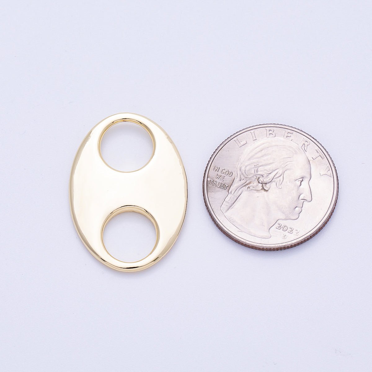 16K Gold Filled 30mm Minimalist Mariner Anchor Link Findings | Findings - 00138 - DLUXCA