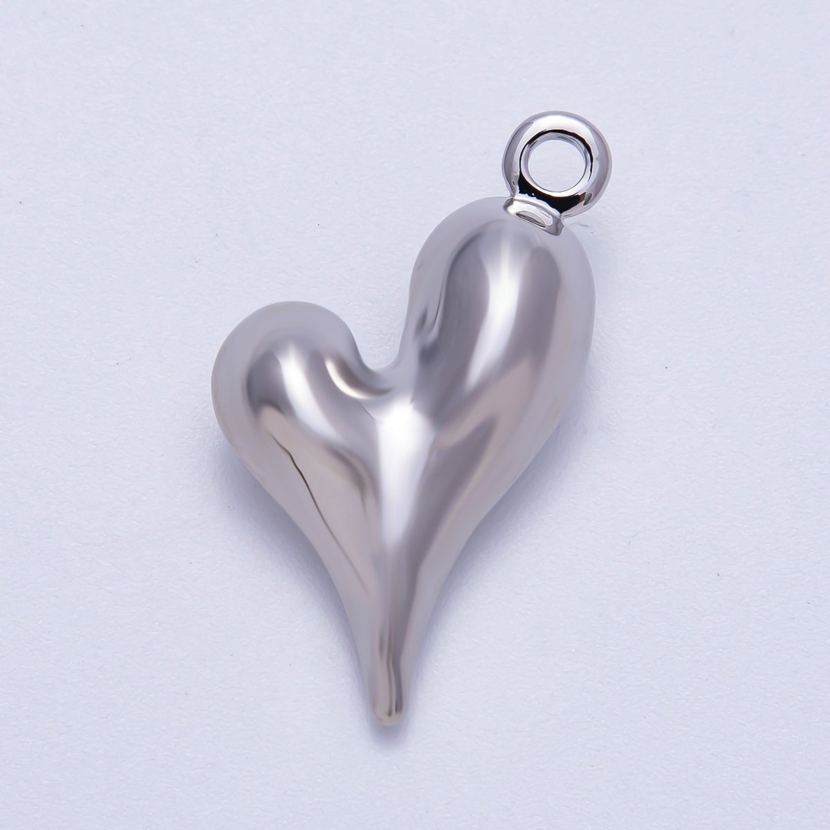 16K Gold Filled 32mm Minimalist Molten Heart 3D Multidimensional Charm in Gold & Silver | Charms - 00617 Charms - 00618 - DLUXCA