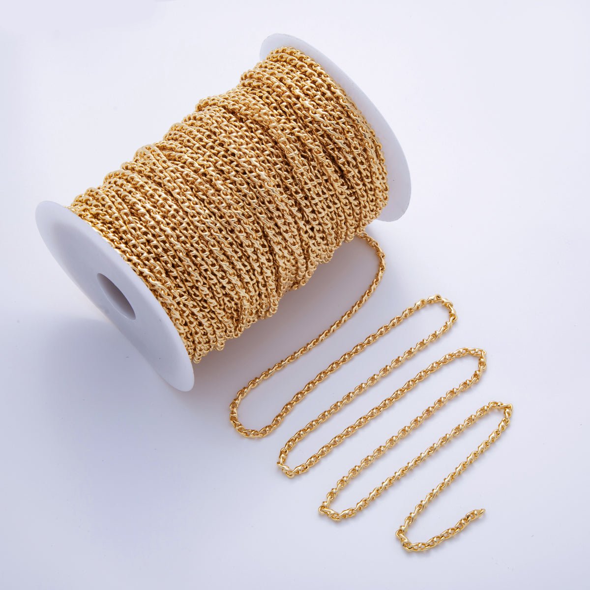 16K Gold Filled 3.3mm Geometric Edged Anchor Unfinished Chain by Yard | Roll - 1569 - DLUXCA