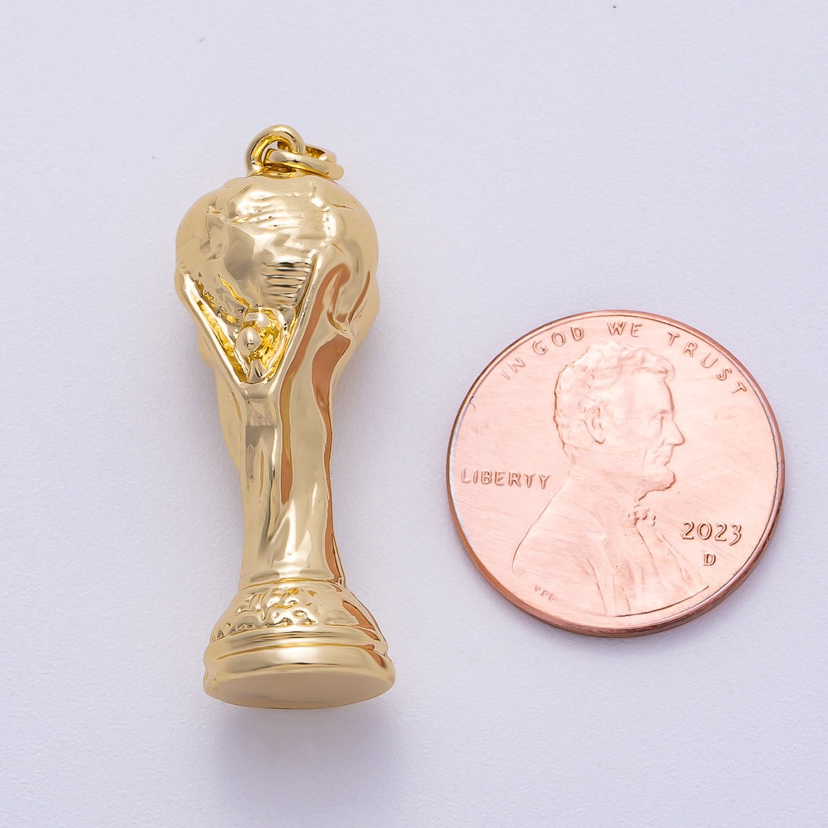 16K Gold Filled 33mm World Cup Trophy Champion Charm Soccer Pendant | Charms - 00492 - DLUXCA
