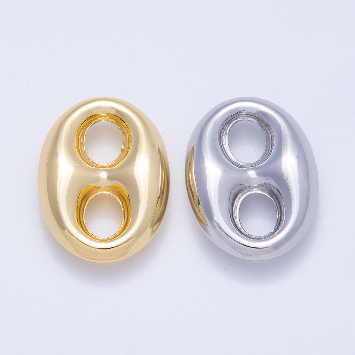16K Gold Filled 34mm Chubby Minimalist Mariner Anchor Charm Link in Gold & Silver | Findings - 00049 Findings - 00042 - DLUXCA