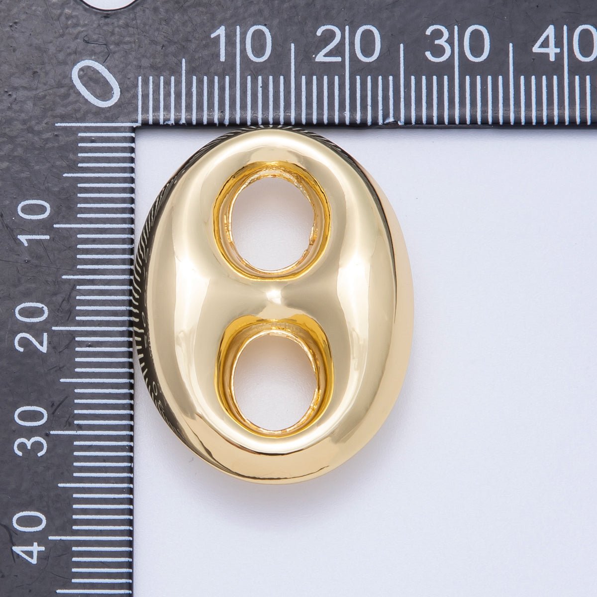 16K Gold Filled 34mm Chubby Minimalist Mariner Anchor Charm Link in Gold & Silver | Findings - 00049 Findings - 00042 - DLUXCA