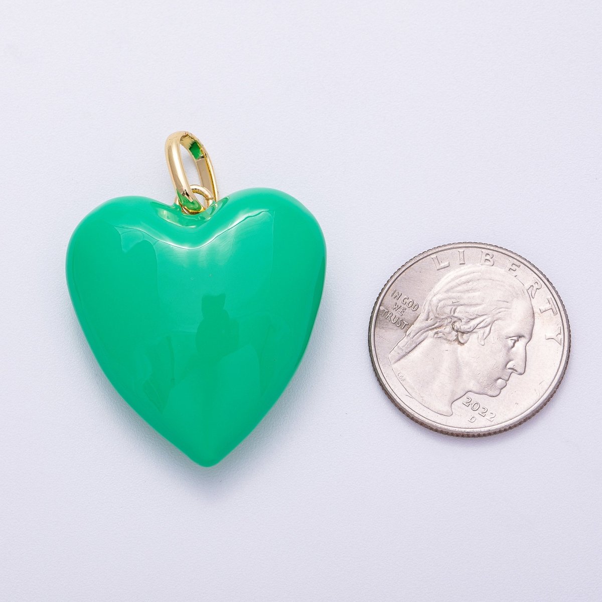 16K Gold Filled 35mm Colorful Pastel Heart Pendant | Charms - 00583 - Charms - 00588 - DLUXCA