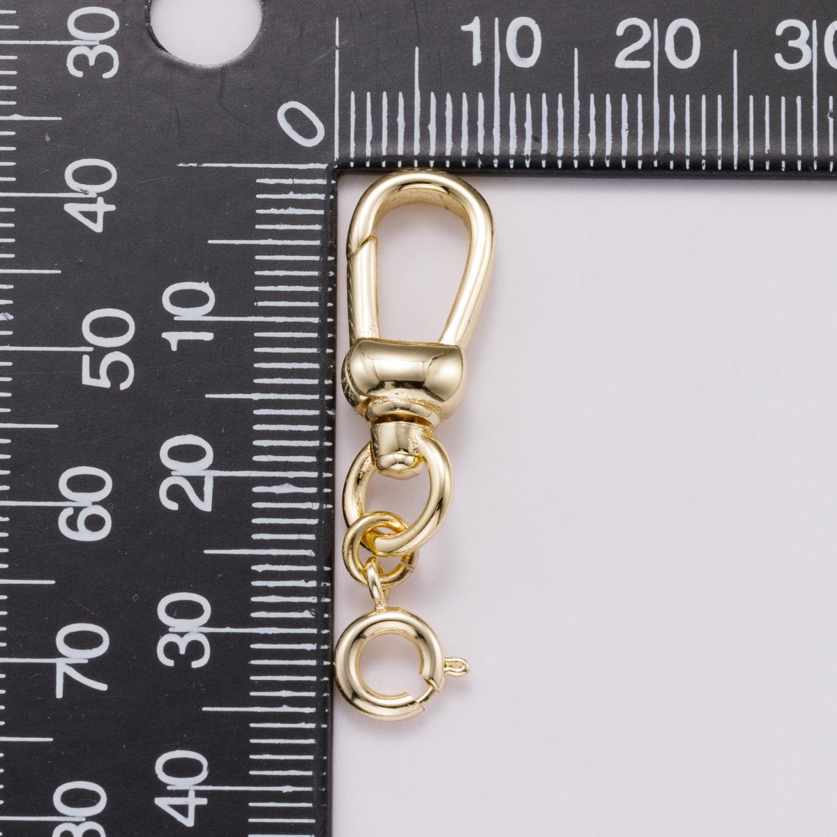 16K Gold Filled 35mm Minimalist Swivel Lobster Clasp with Spring Ring Closure | Findings - 00154 - DLUXCA