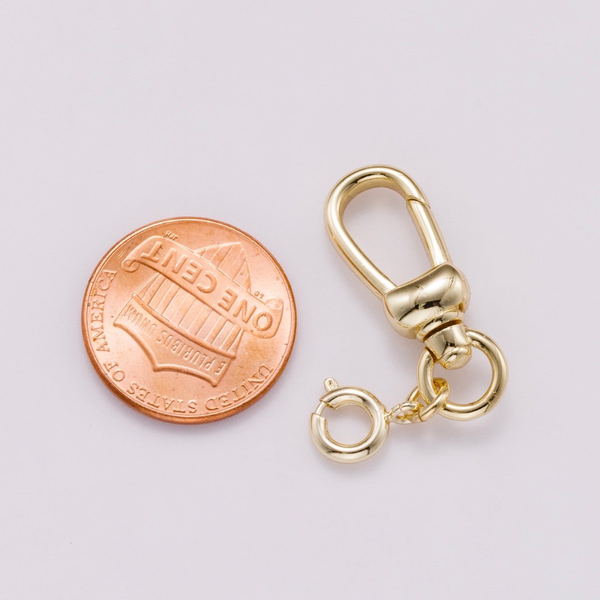 16K Gold Filled 35mm Minimalist Swivel Lobster Clasp with Spring Ring Closure | Findings - 00154 - DLUXCA