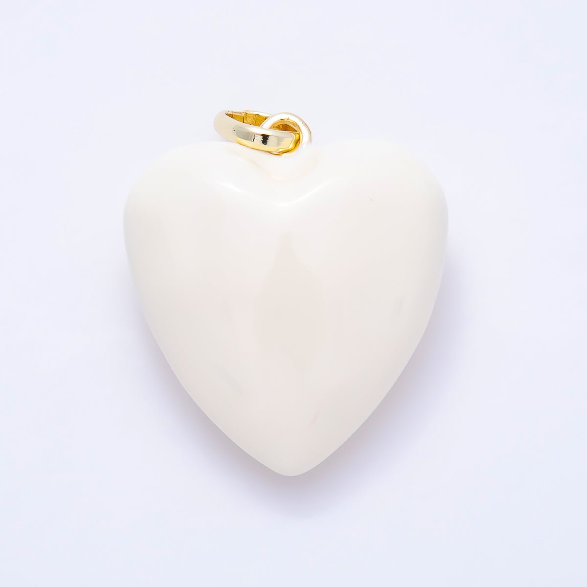 16K Gold Filled 36mm Colorful Glossy Enamel Puffy Heart Pendant | Charms-01668 - Charms-01675 - DLUXCA