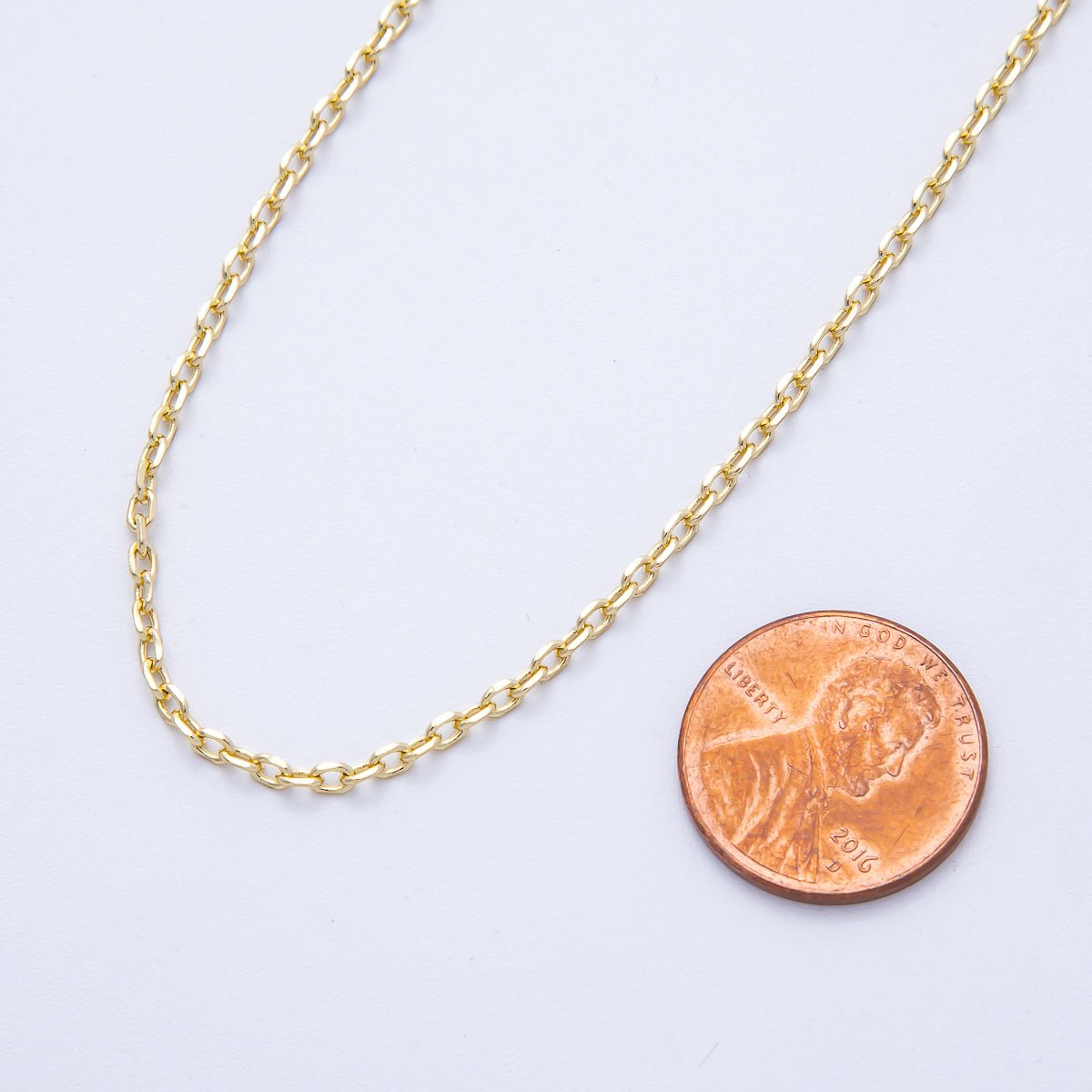 16K Gold Filled 3mm Minimalist Cable Unfinished Chain by Yard | Roll - 01845 - DLUXCA