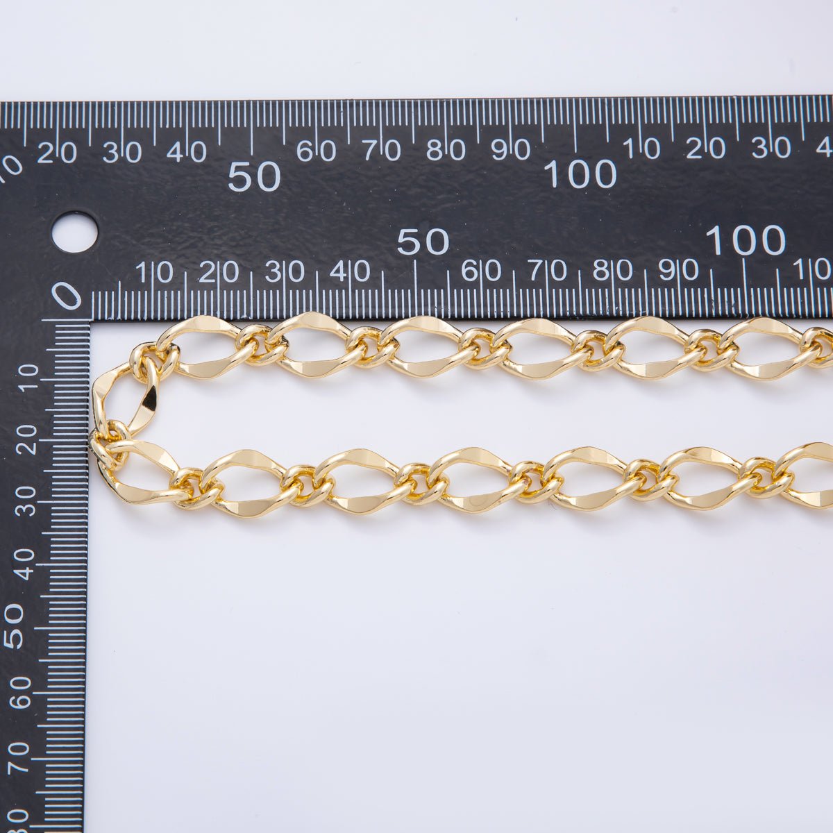 16K Gold Filled 3mm Unfinished Chunky Jewelry Style Singapore Chain by Yard | ROLL - 1695 - DLUXCA