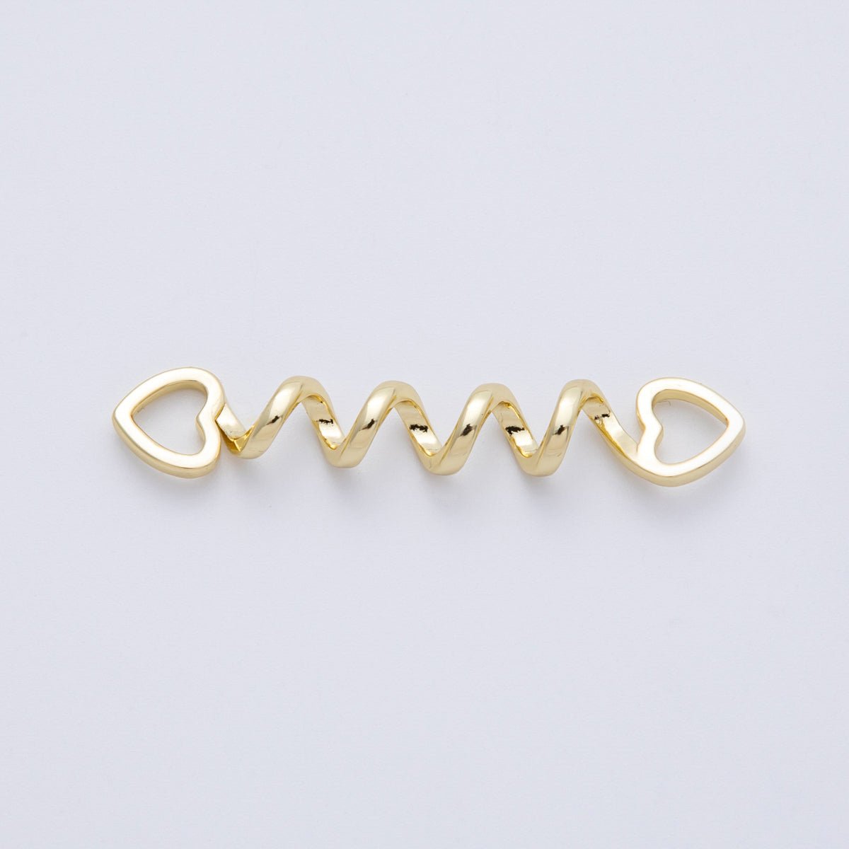 16K Gold Filled 44mm Minimalist Open Heart Spiral Connector | Findings - 00065 - DLUXCA