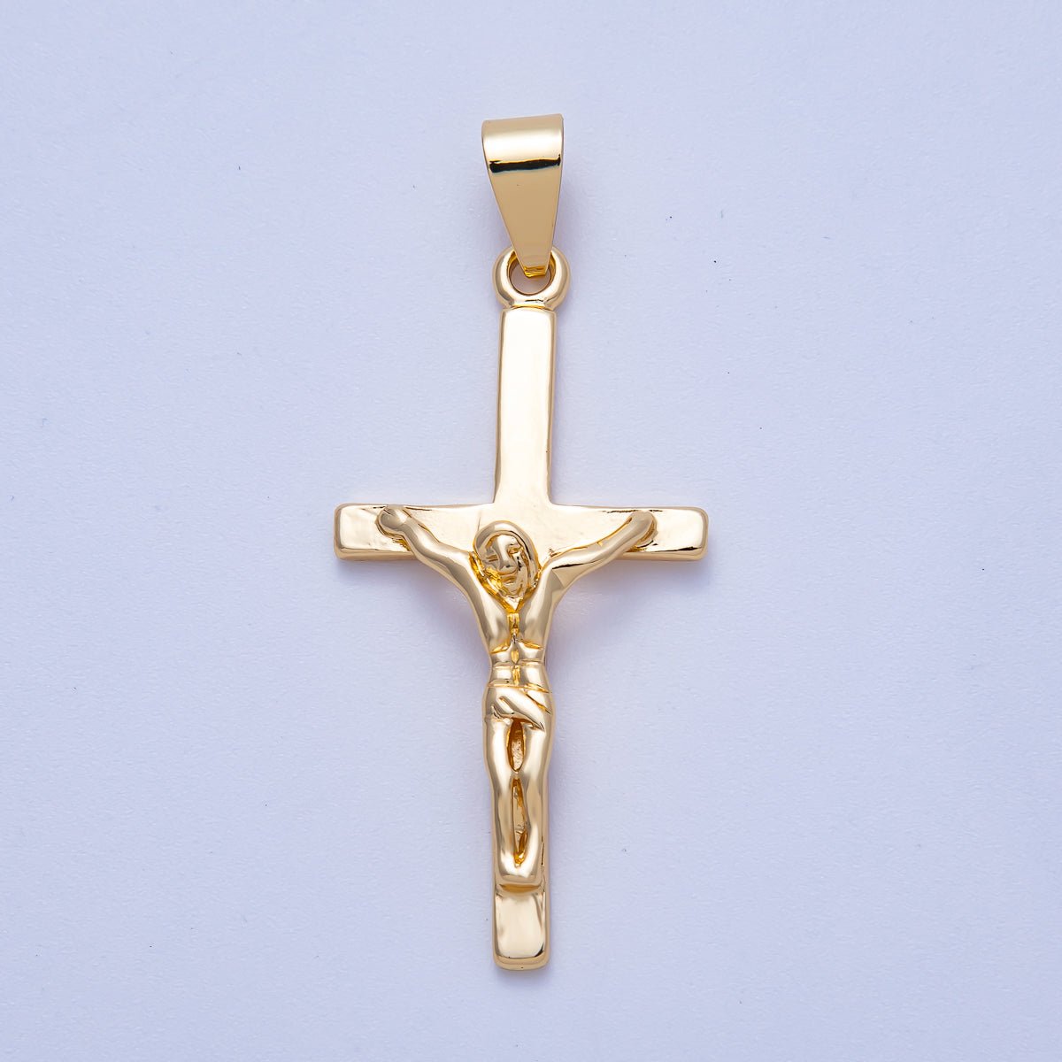 16K Gold Filled 47mm Minimalist Crucifix Cross Pendant | Charms - 00619 - DLUXCA