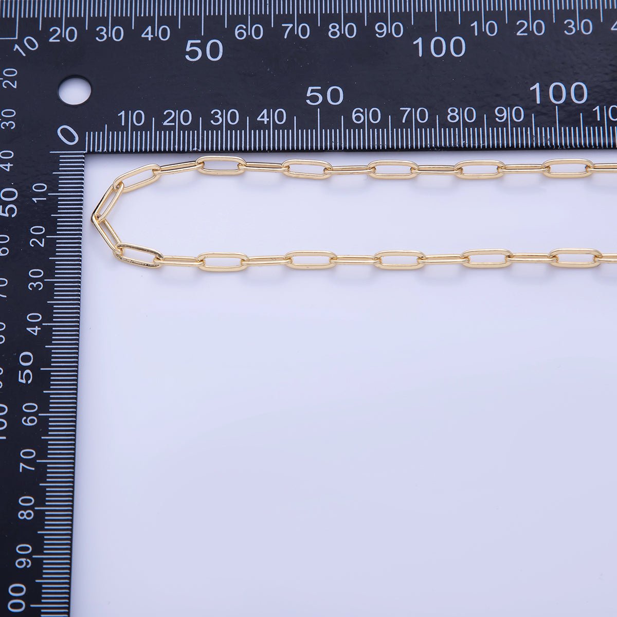 16K Gold Filled 4mm Minimalist Paperclip Unfinished Chain by Yard | Roll - 1574 - DLUXCA