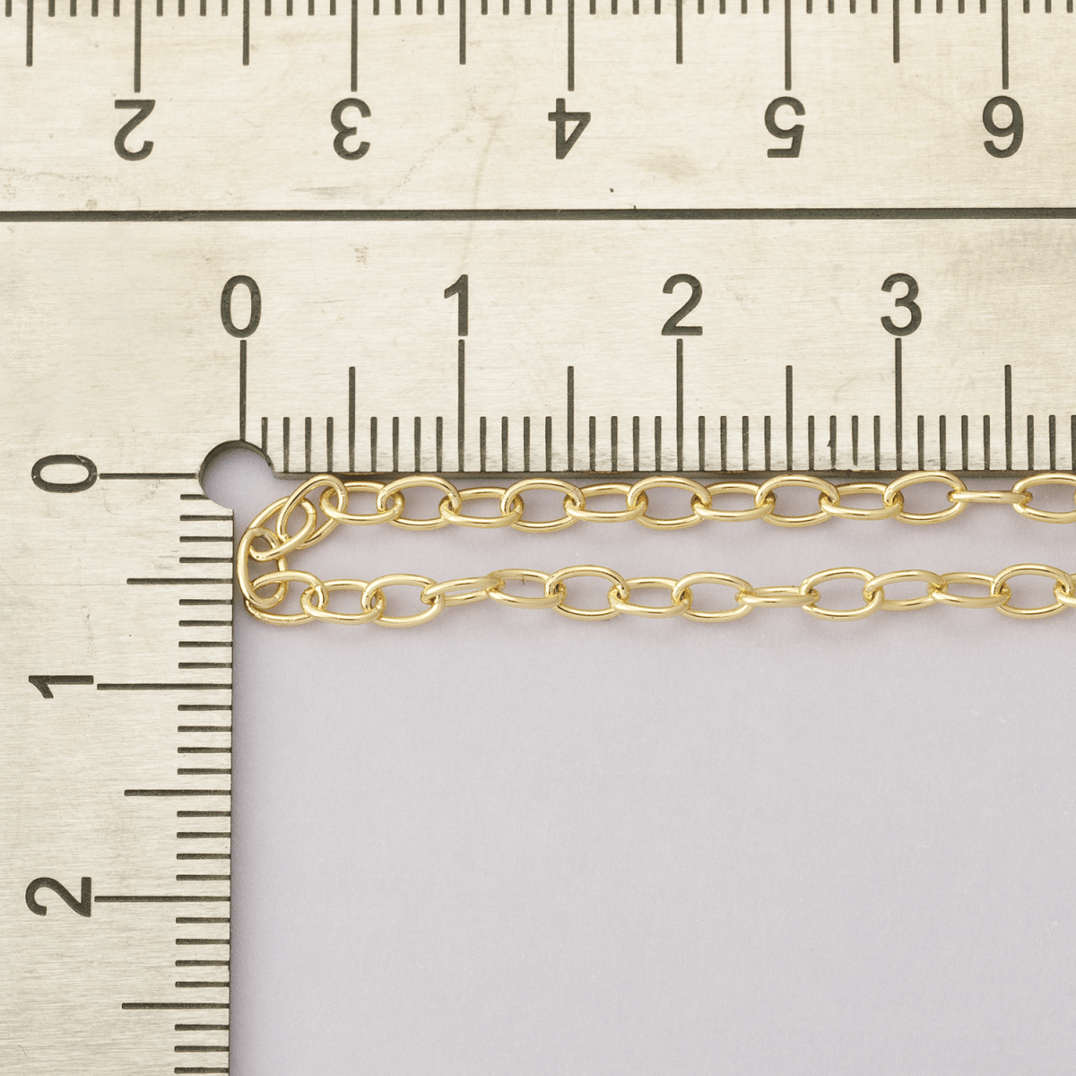 16K Gold Filled 4mm x 2.5mm Minimalist Cable Unfinished Chain by Yard | Roll - 01852 - DLUXCA