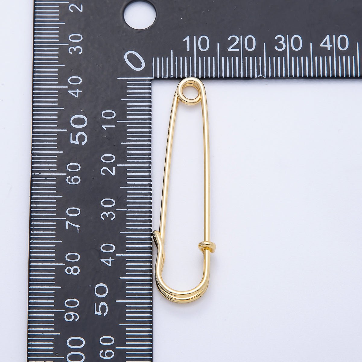 16K Gold Filled 50mm Minimalist Safety Pin Findings | Findings - 00067 - DLUXCA