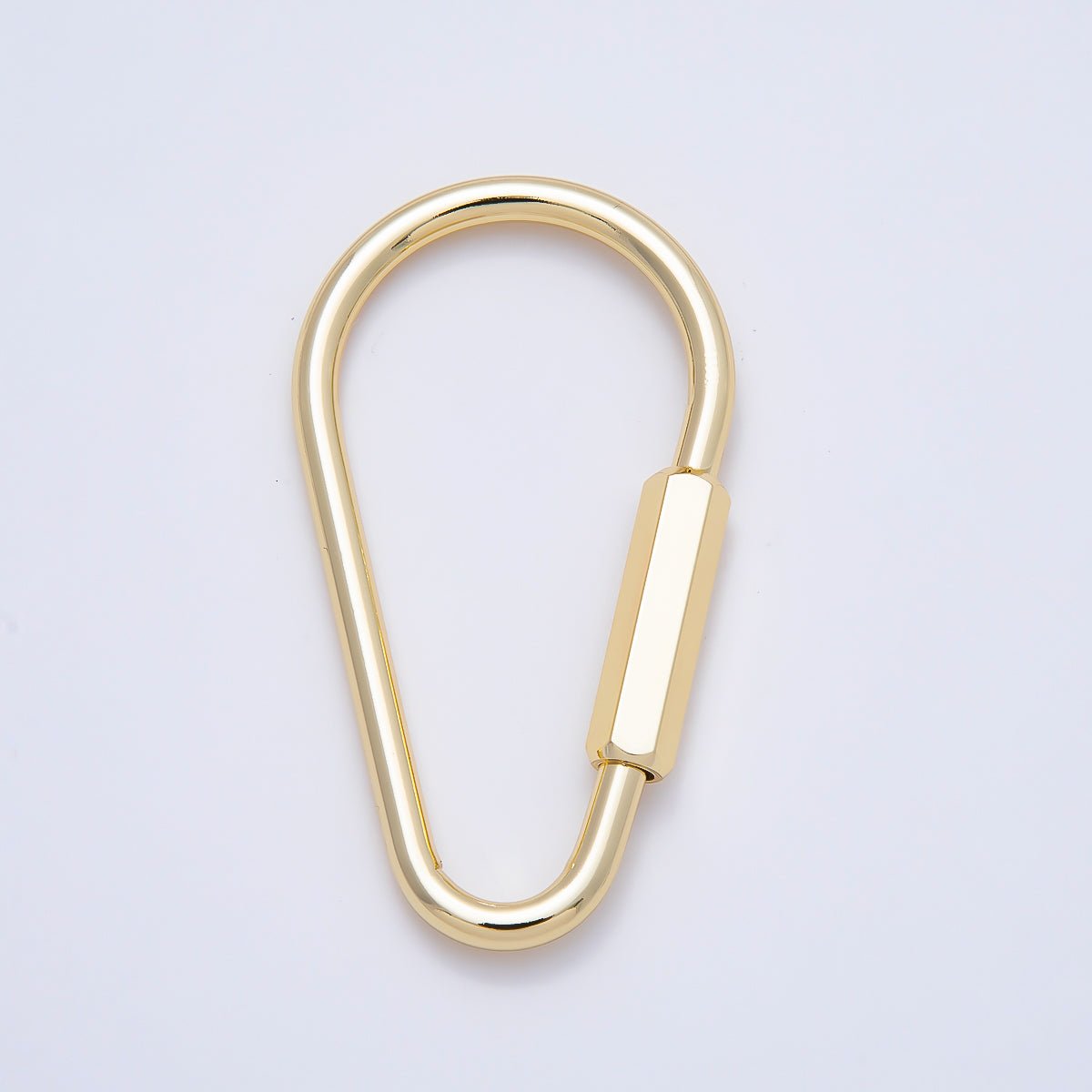16K Gold Filled 50mm Minimalist Triangle Carabiner Enhancer Bag Charm Keychain | Findings-00483 - DLUXCA