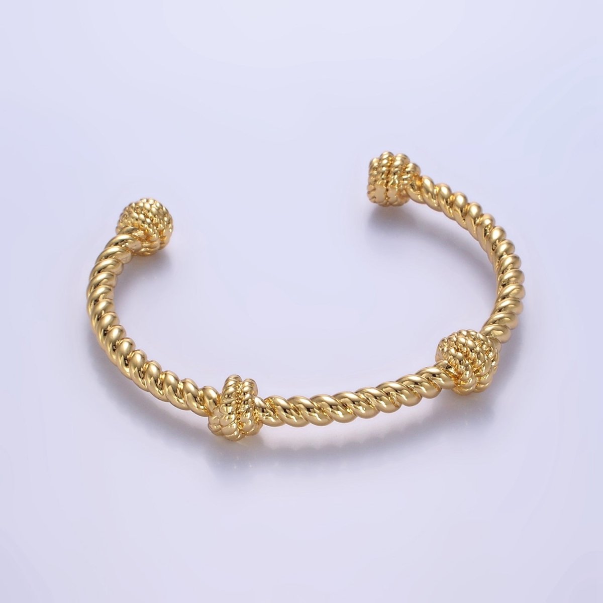 16K Gold Filled 50mm Twisted Rope Cuff Bracelet | WA - 2518 - DLUXCA