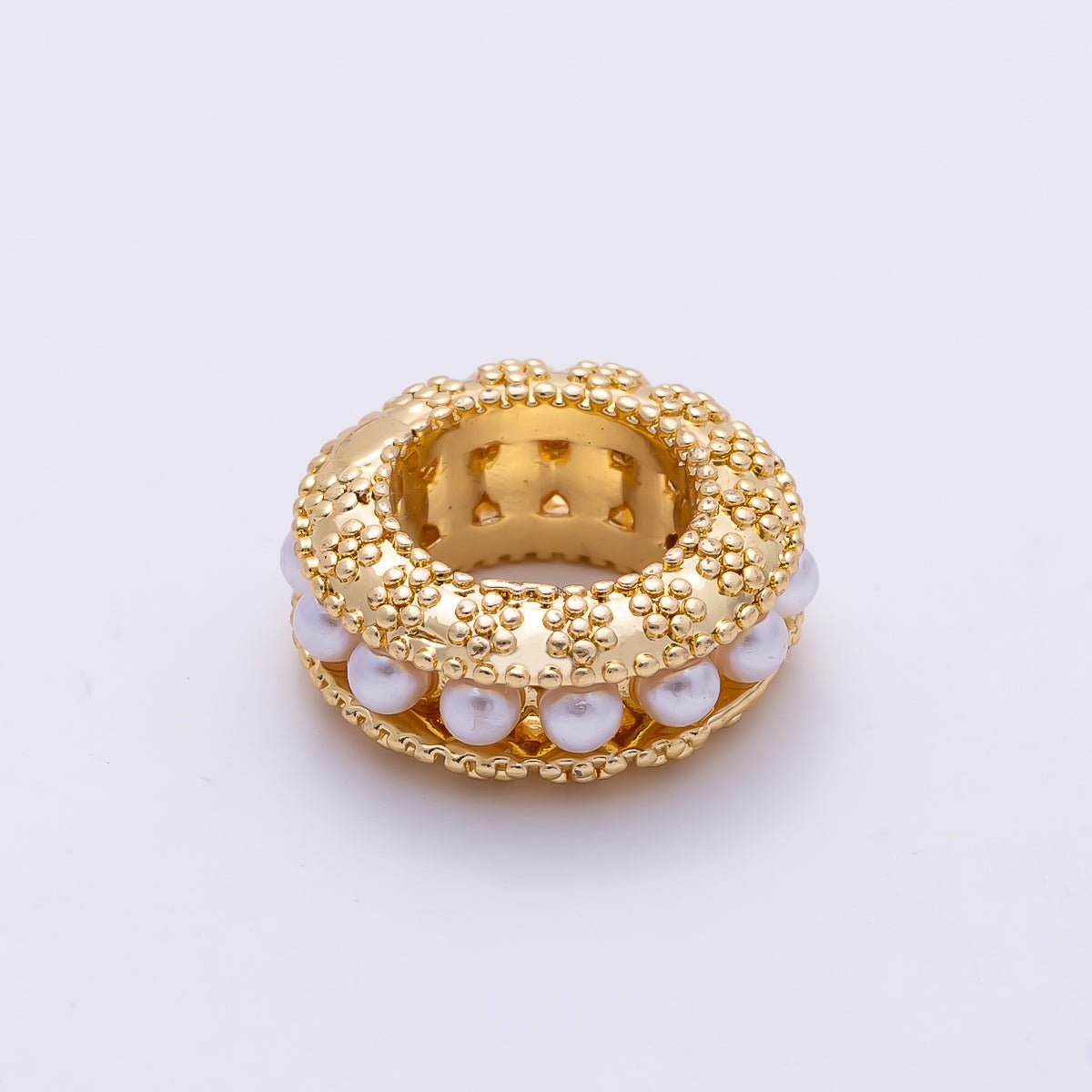 16K Gold Filled 5mm Shell Pearl Lined Rondelle Bead | Beads-00536 - DLUXCA