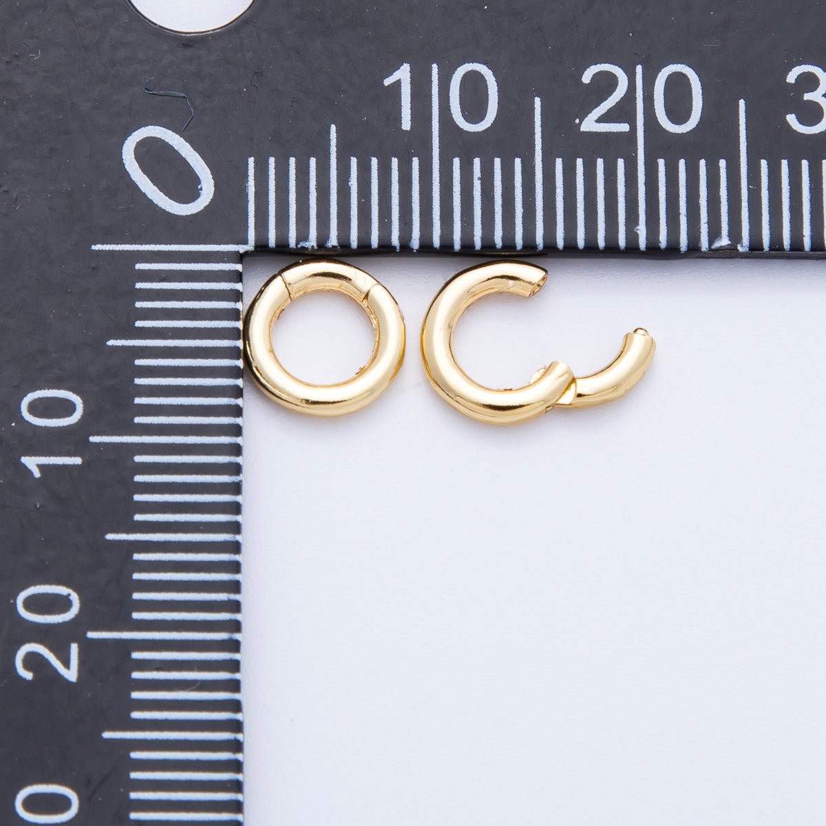 16K Gold Filled 6mm, 8mm Minimalist Pull Round Gate Closure Finding | Findings - 00043 Findings - 00048 - DLUXCA