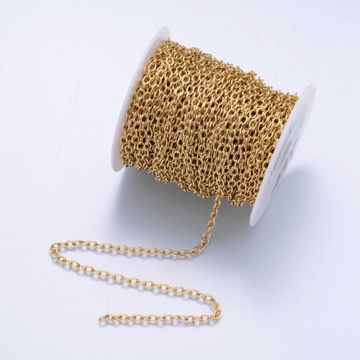 16K Gold Filled 6mm Minimalist Cable Chain Unfinished Chain by Yard | Roll-01881 - DLUXCA