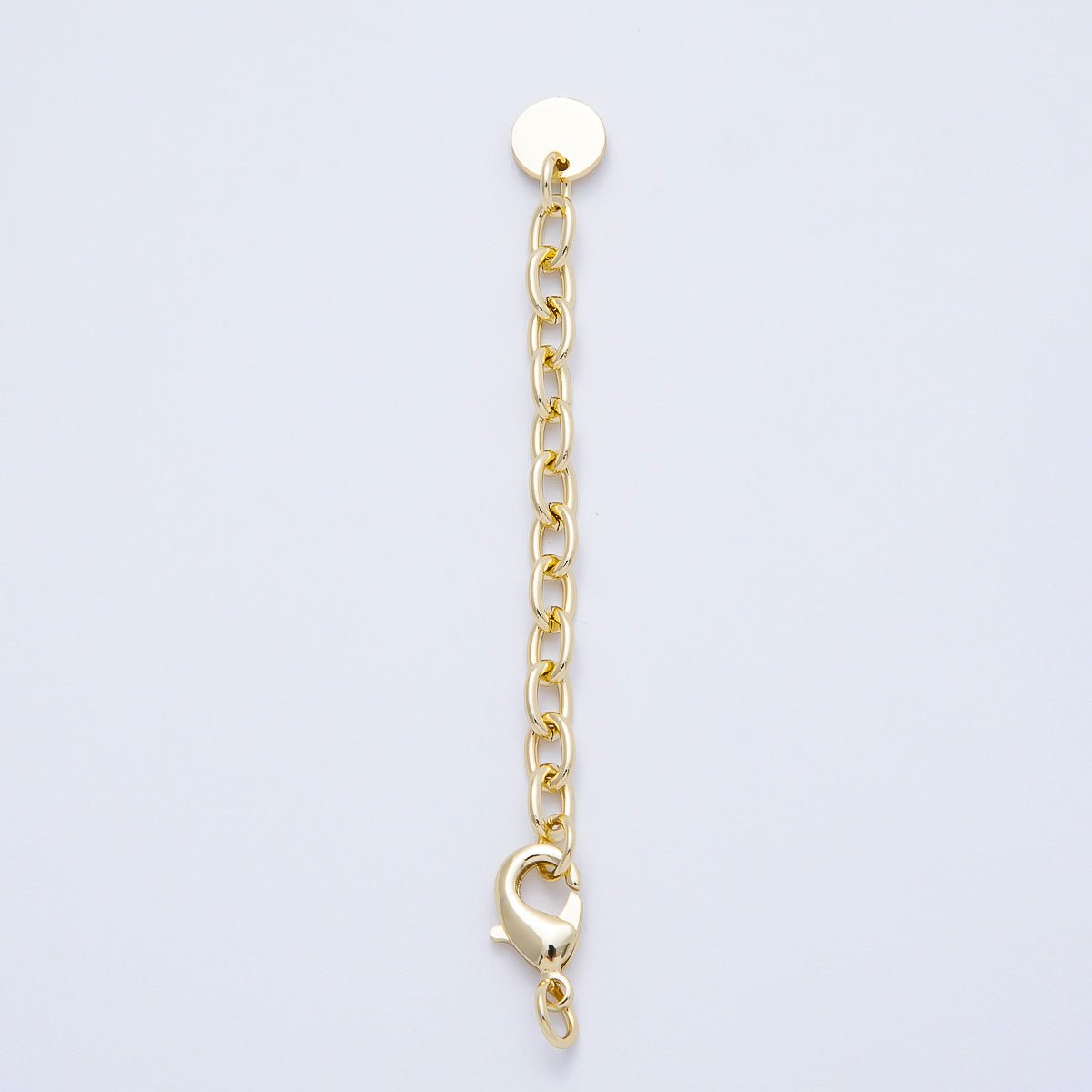 16K Gold Filled 7 Inch Lobster Clasp Round Tag Cable Chain Extender Closure | Findings - 00168 - DLUXCA