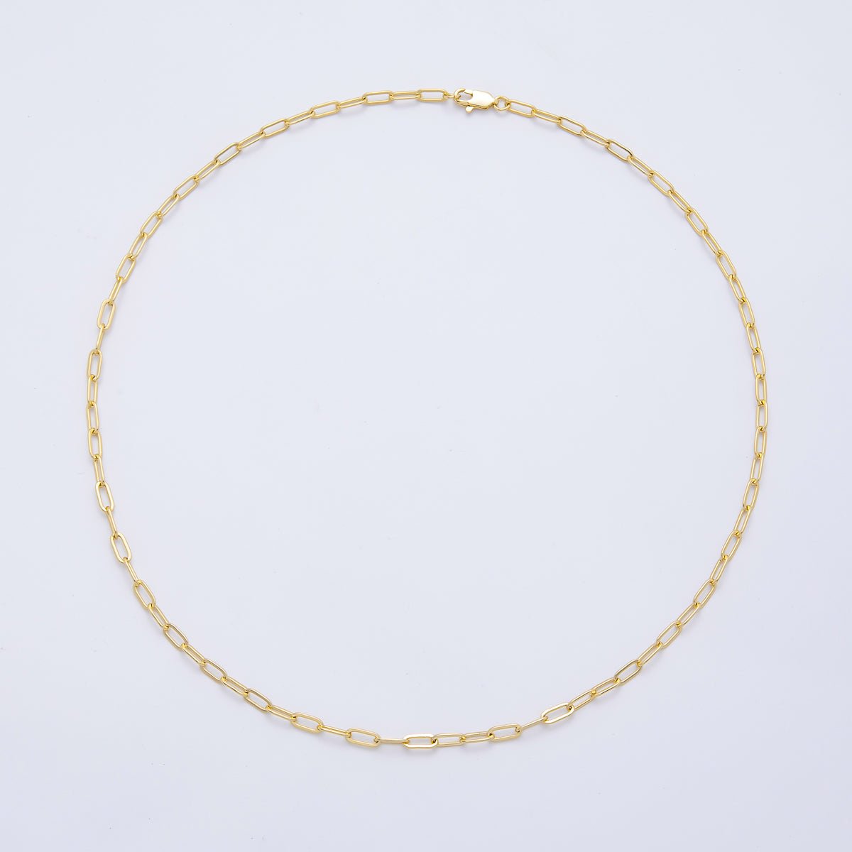 16K Gold Filled 7.5mm Minimalist Paperclip Chain 20 Inch Necklace | WA - 04120 - DLUXCA