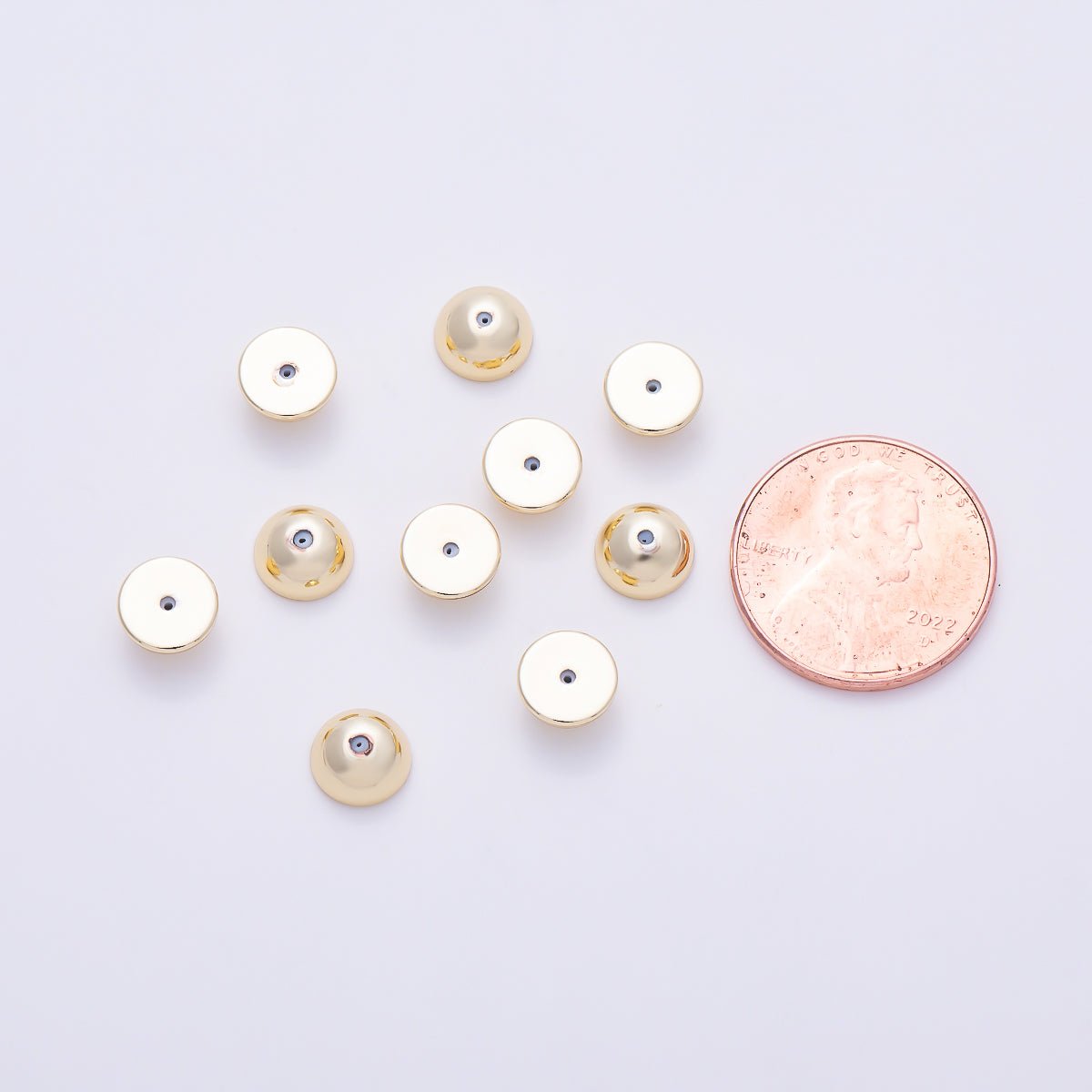 16K Gold Filled 7mm Minimalist Dome Silicone Stopper Earring Backs Findings Set by 8 Pieces | Findings-00503 - DLUXCA
