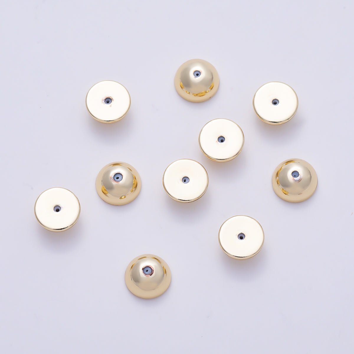 16K Gold Filled 7mm Minimalist Dome Silicone Stopper Earring Backs Findings Set by 8 Pieces | Findings-00503 - DLUXCA