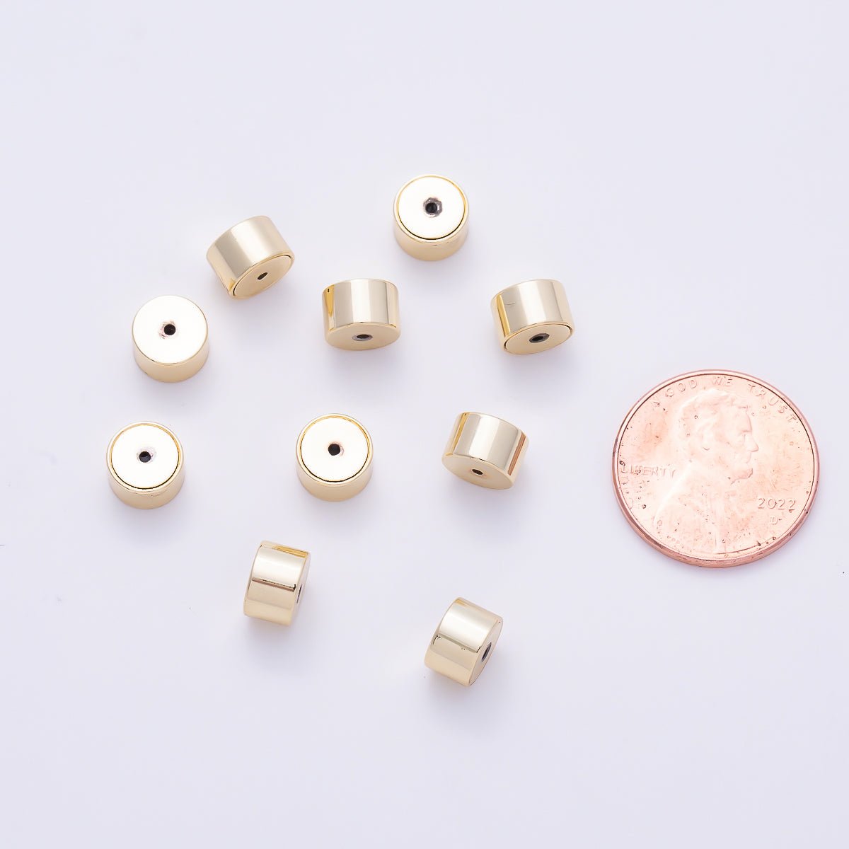 16K Gold Filled 7mm Minimalist Rondelle Tube Silicone Stopper Earring Backs Findings Set by 8 Pieces | Findings-00507 - DLUXCA