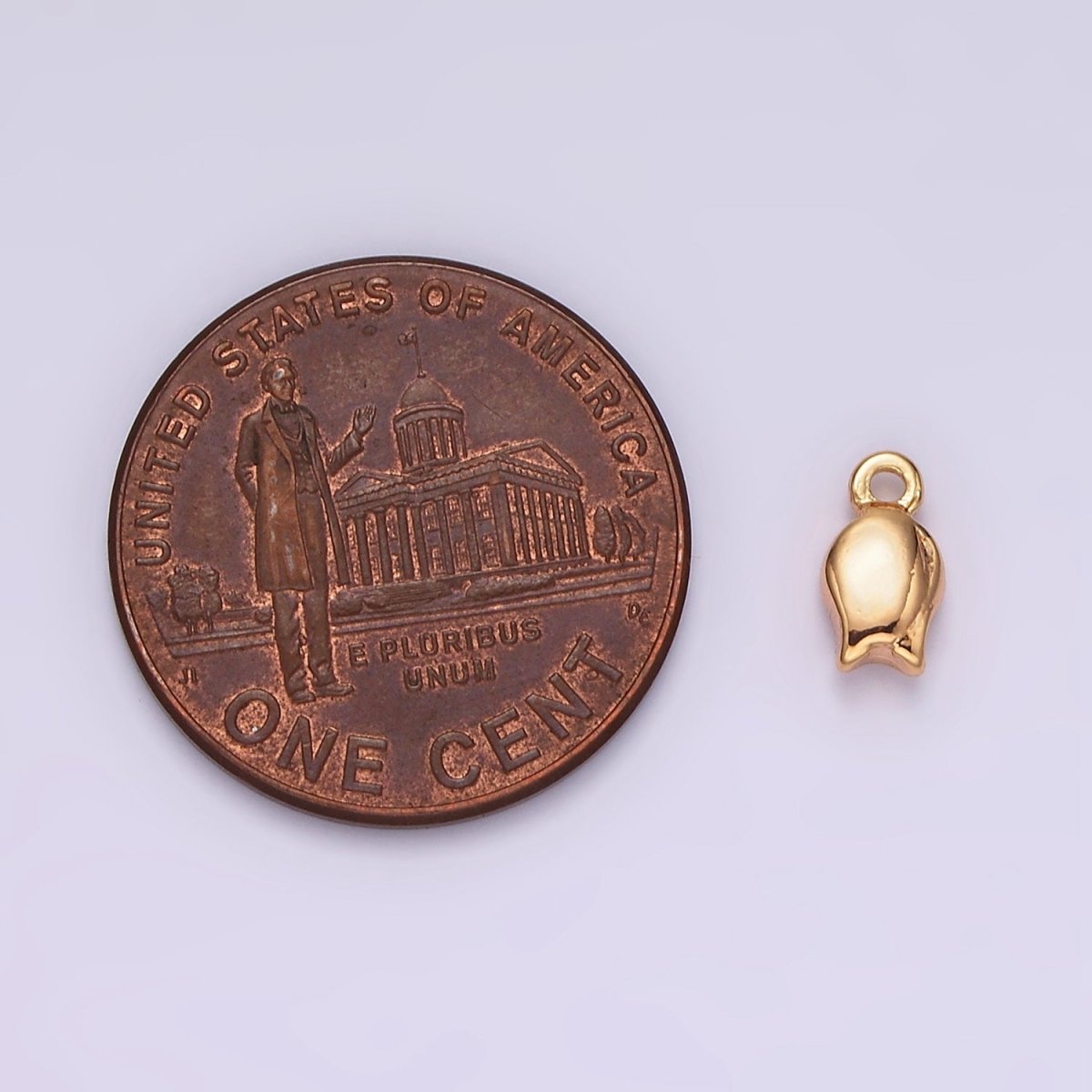 16K Gold Filled 7mm Rose Flower Minimalist Puffed Mini Add - On Charm | AG604 - DLUXCA