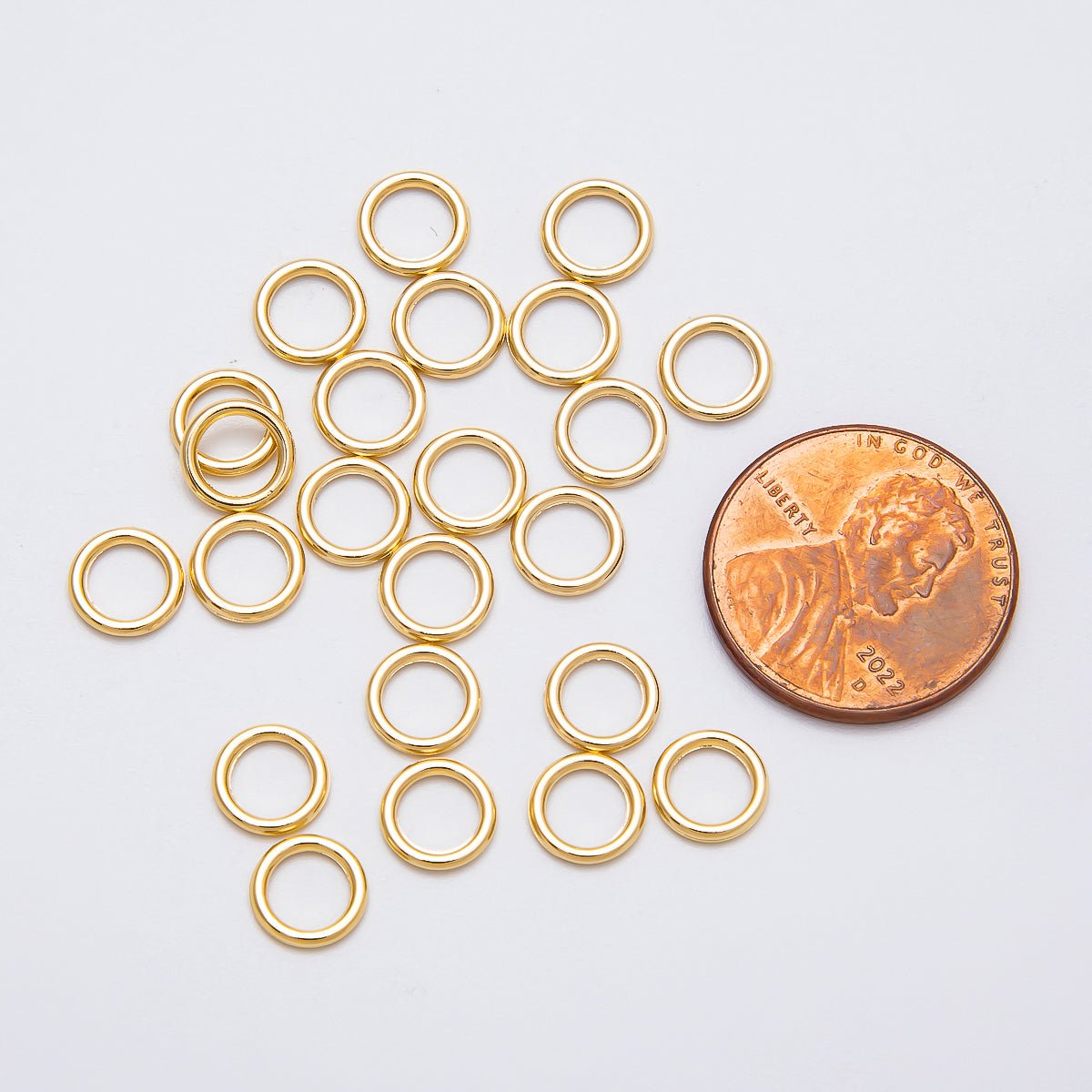 16K Gold Filled 7mm x 1mm Minimalist Jump Ring O Closure Findings | FINDINGS - 00135 - DLUXCA