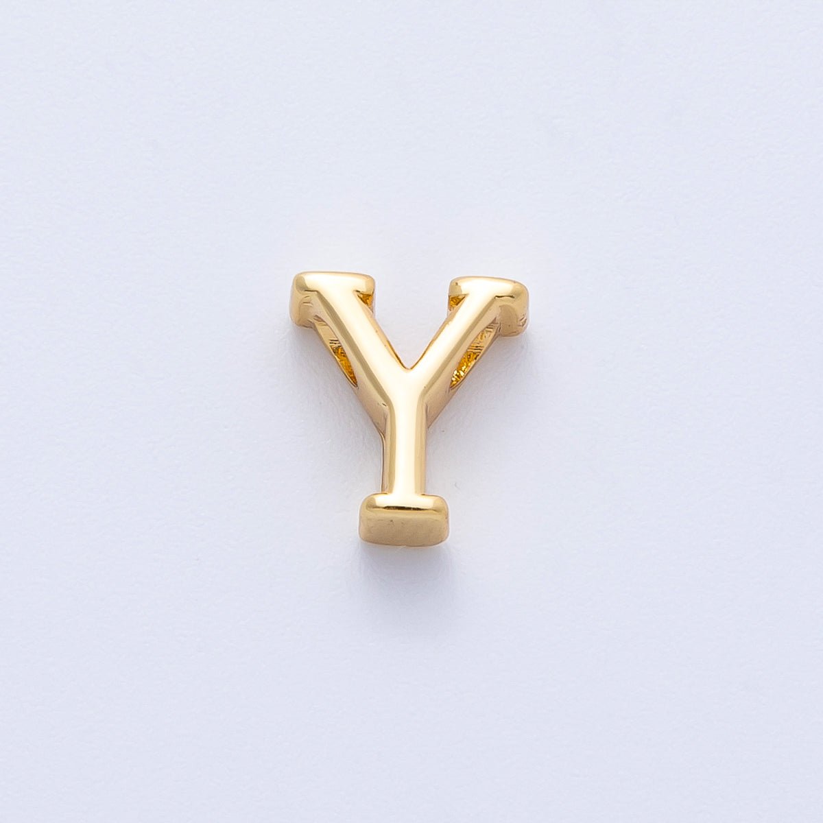 16K Gold Filled 8.5mm Minimalist Greek Initial Alphabet Letter Personalized Bead | AF235 - AF246 - DLUXCA