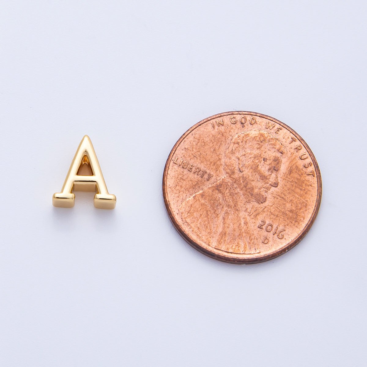 16K Gold Filled 8.5mm Minimalist Greek Initial Alphabet Letter Personalized Bead | AF235 - AF246 - DLUXCA