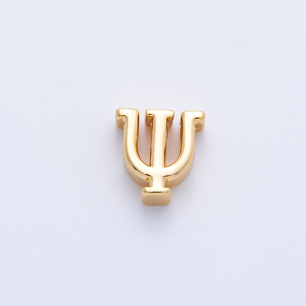 16K Gold Filled 8.5mm Minimalist Greek Initial Alphabet Letter Personalized Bead | AF235 - AF246 - DLUXCA