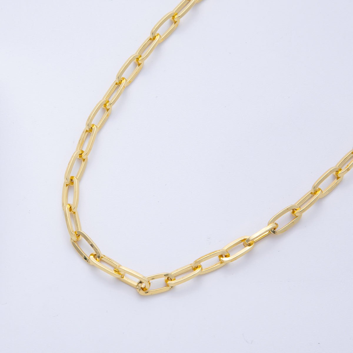 16K Gold Filled 9.3mm x 4.4mm Minimalist Paperclip Unfinished Chain by Yard | Roll - 01841 - DLUXCA