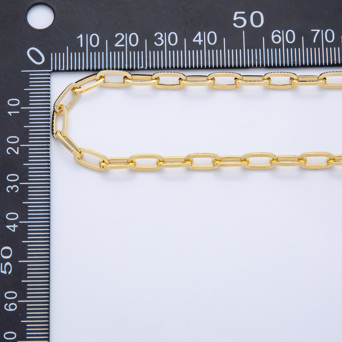 16K Gold Filled 9.3mm x 4.4mm Minimalist Paperclip Unfinished Chain by Yard | Roll - 01841 - DLUXCA