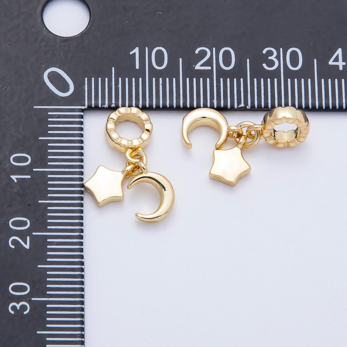 16K Gold Filled 9mm Mini Celestial Moon & Star Pendant | Charms - 00718 - Charms - 00719 - DLUXCA