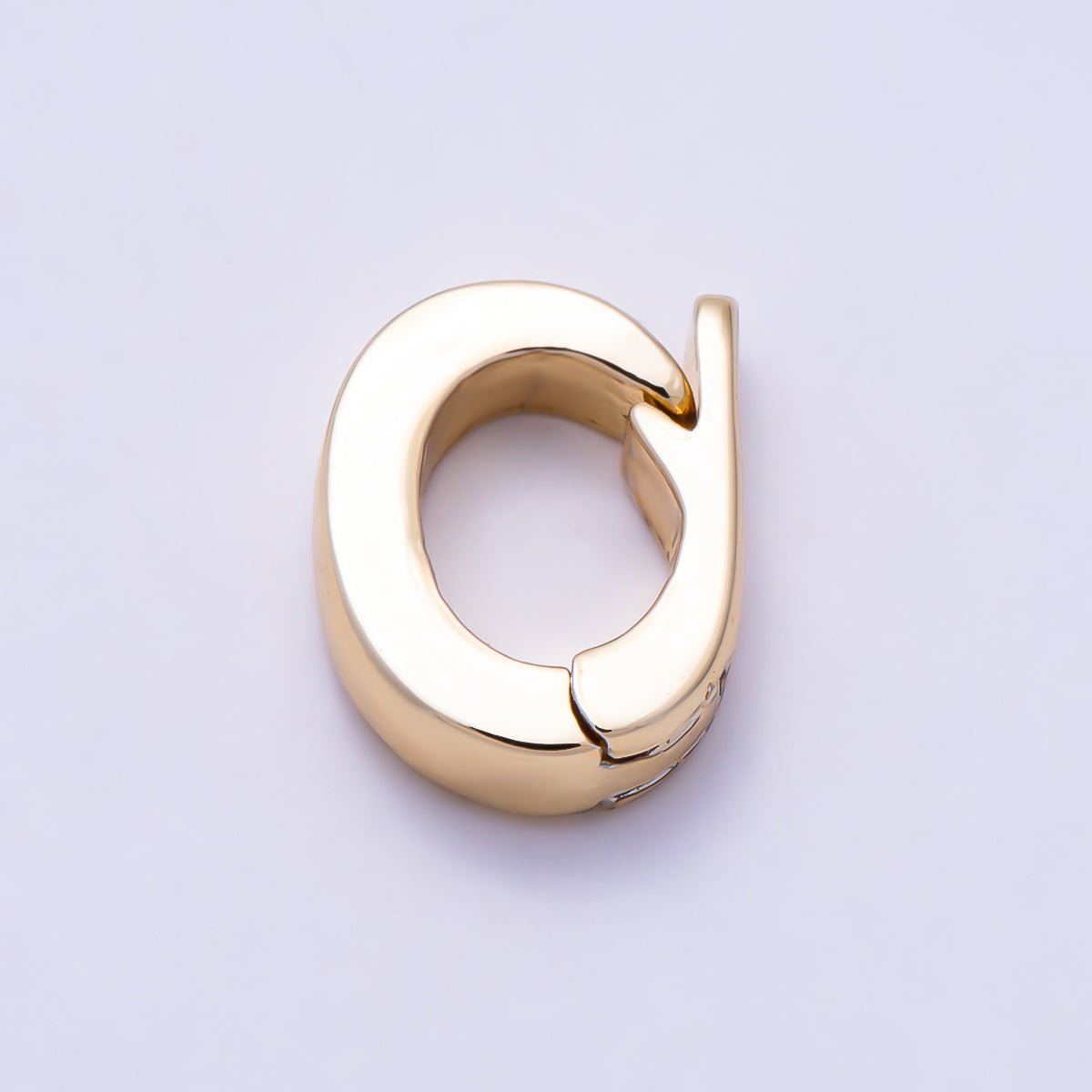 16K Gold Filled 9mm Minimalist Hinged Oval Bail Clicker Clasps Closure Enhancer | Findings-00508 - DLUXCA