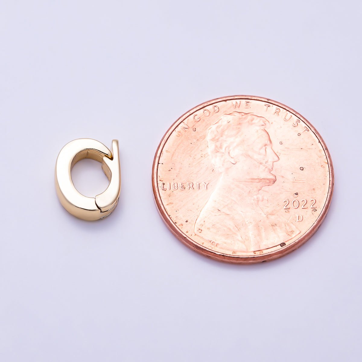 16K Gold Filled 9mm Minimalist Hinged Oval Bail Clicker Clasps Closure Enhancer | Findings-00508 - DLUXCA