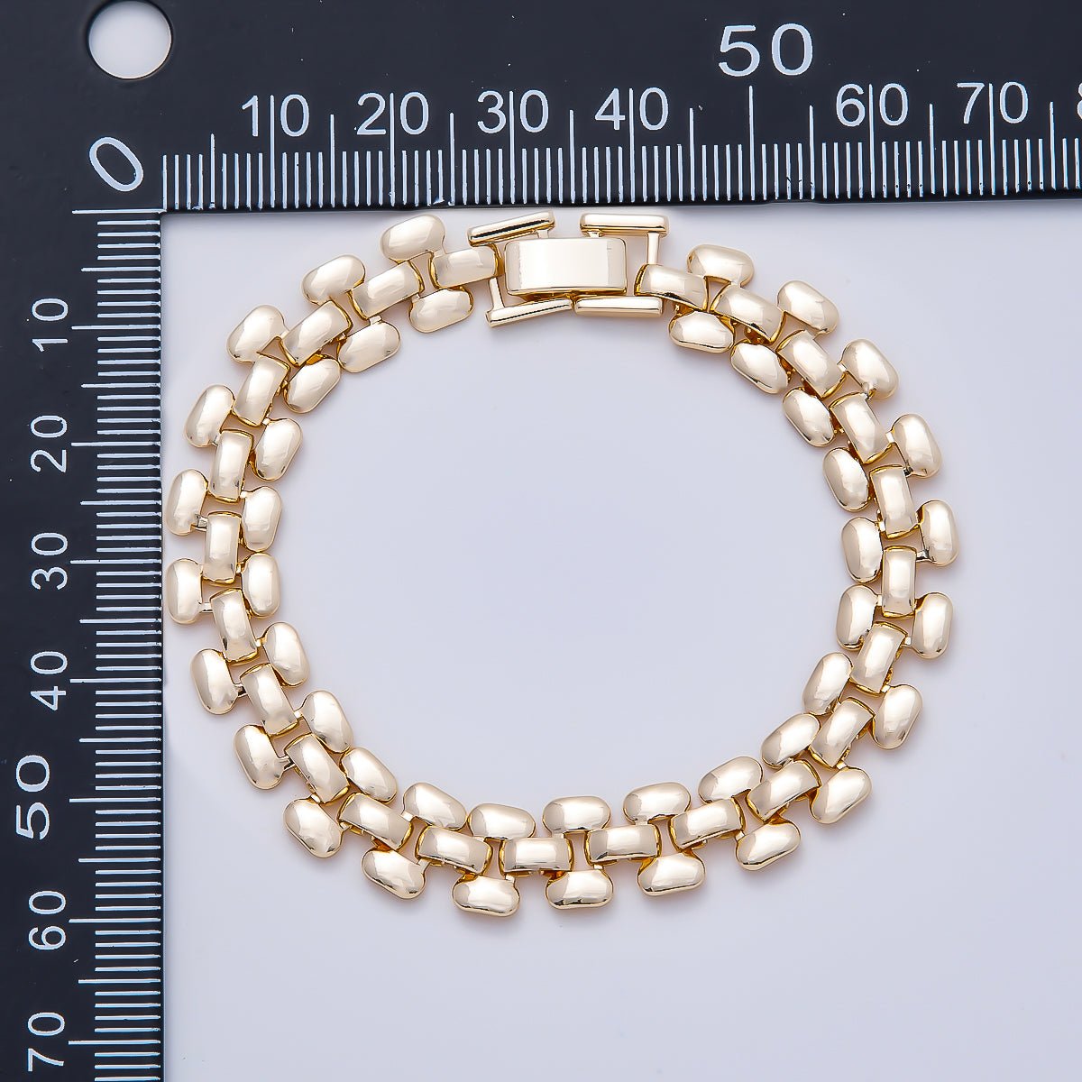16K Gold Filled 9mm Minimalist Panther Chain Statement 7 Inch Bracelet | WA-04630 - DLUXCA