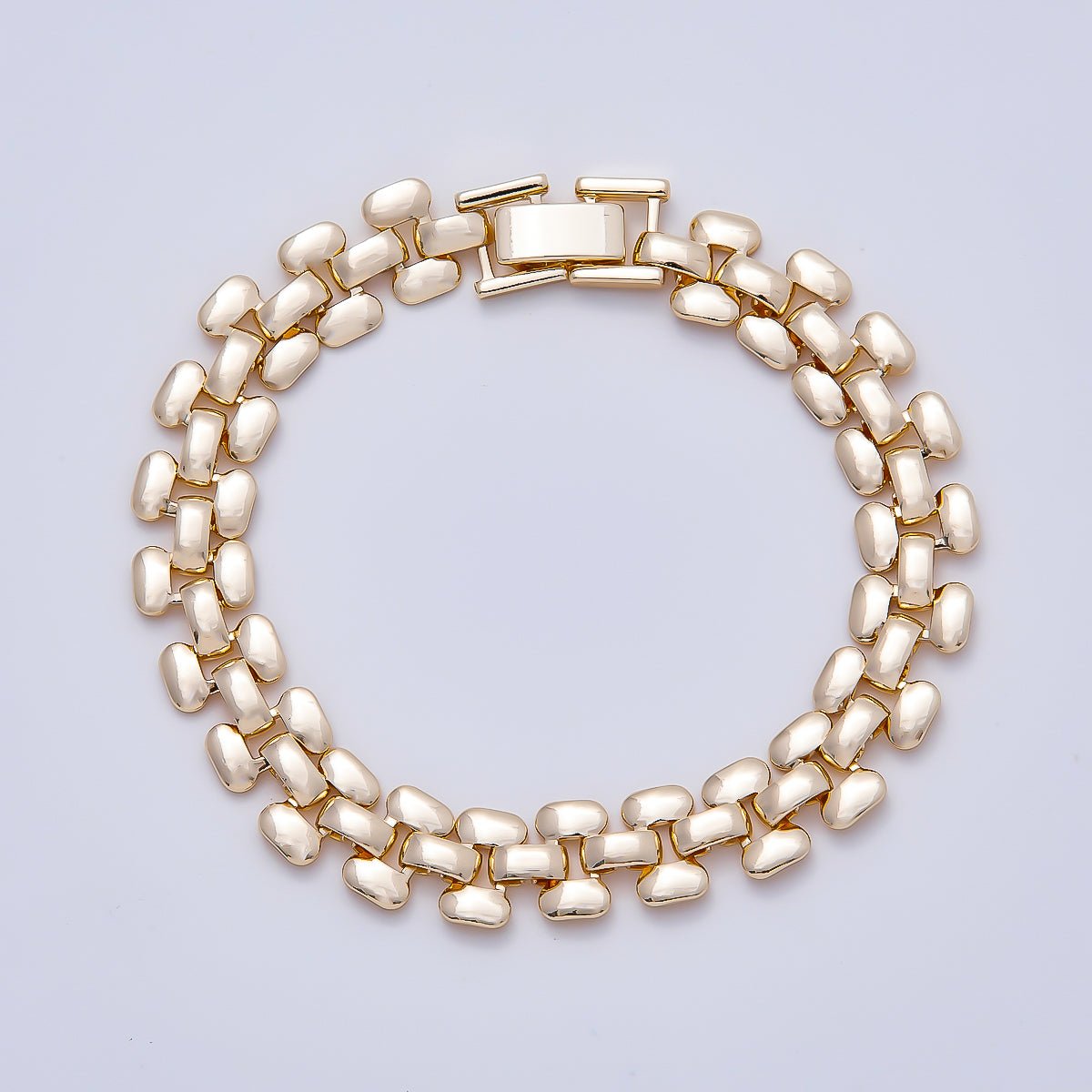 16K Gold Filled 9mm Minimalist Panther Chain Statement 7 Inch Bracelet | WA-04630 - DLUXCA