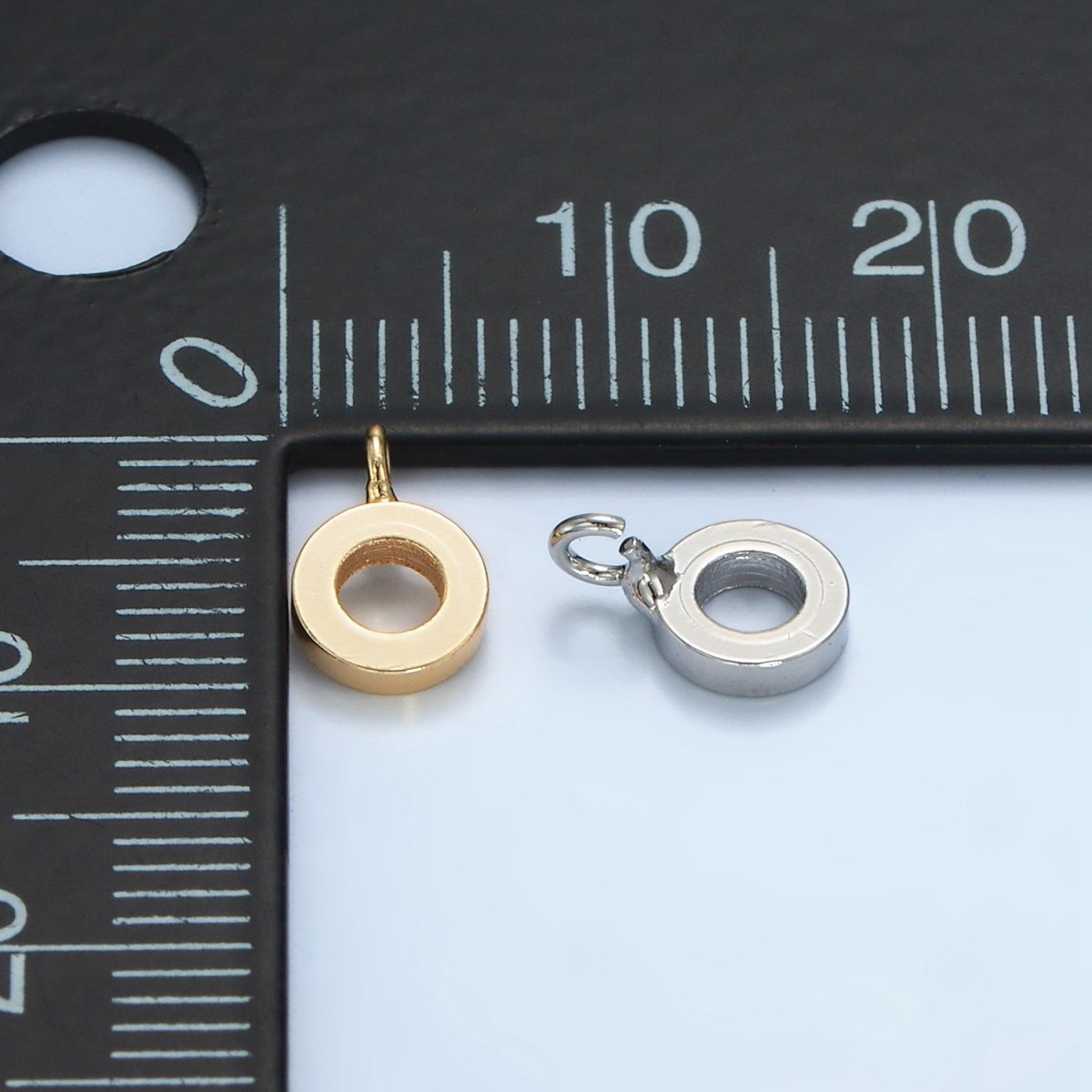 16K Gold Filled 9mm Minimalist Thin Rhondelle Open Loop Findings in Gold & Silver | Z857 - DLUXCA