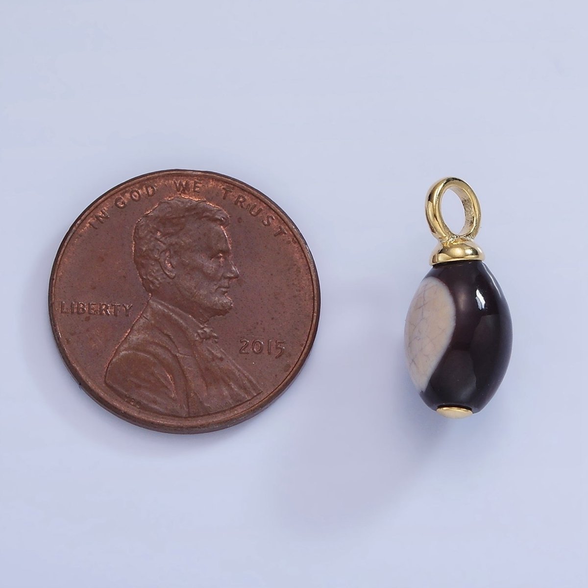 16K Gold Filled Black Tahitian Shell Pearl Drop Pendant | P1768 - DLUXCA