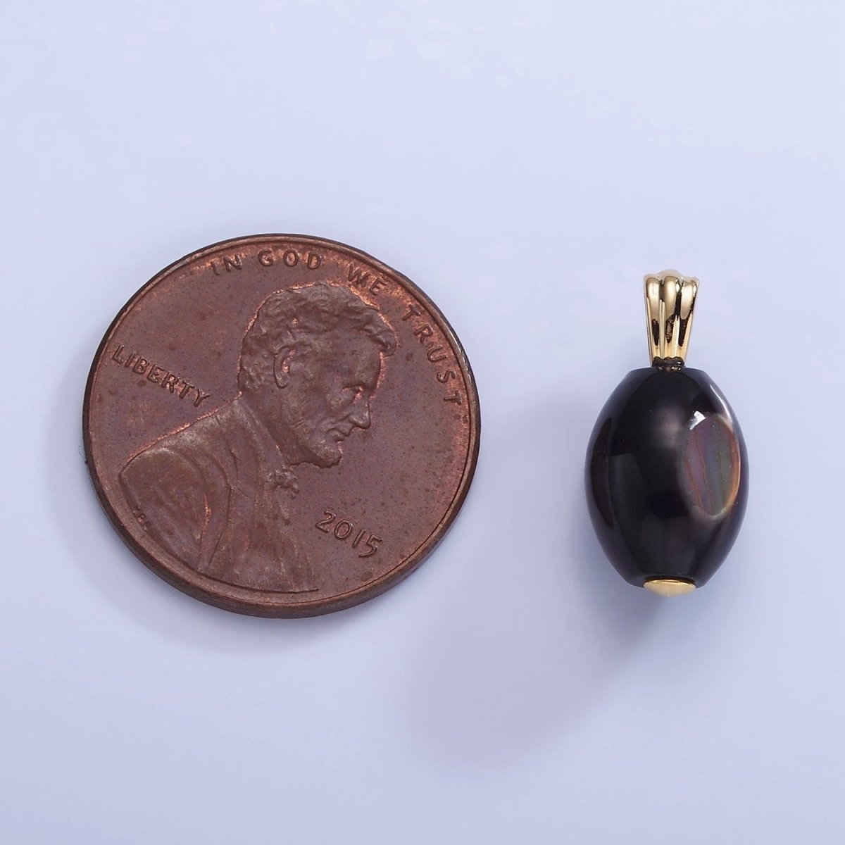 16K Gold Filled Black Tahitian Shell Pearl Sphere Pendant | P1579 - DLUXCA