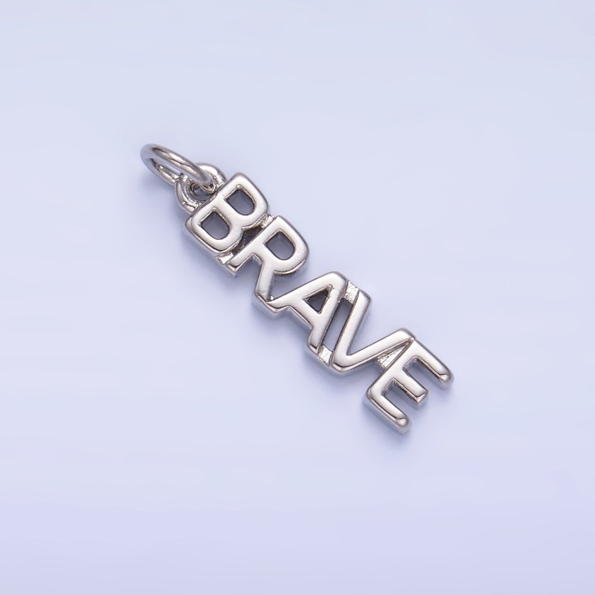 16K Gold Filled "BRAVE" Script Charm in Gold & Silver | W317 - DLUXCA