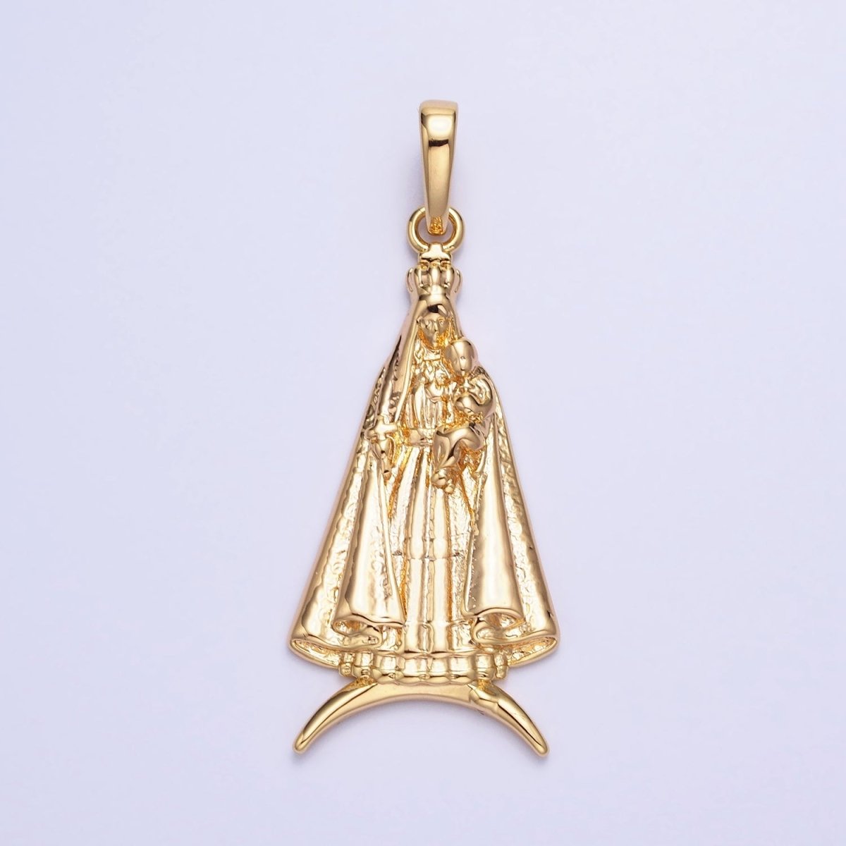 16K Gold Filled Catholic Cape "Nossa Senhora Aparecida" Pendant in Gold & Silver | AA176 AA177 - DLUXCA