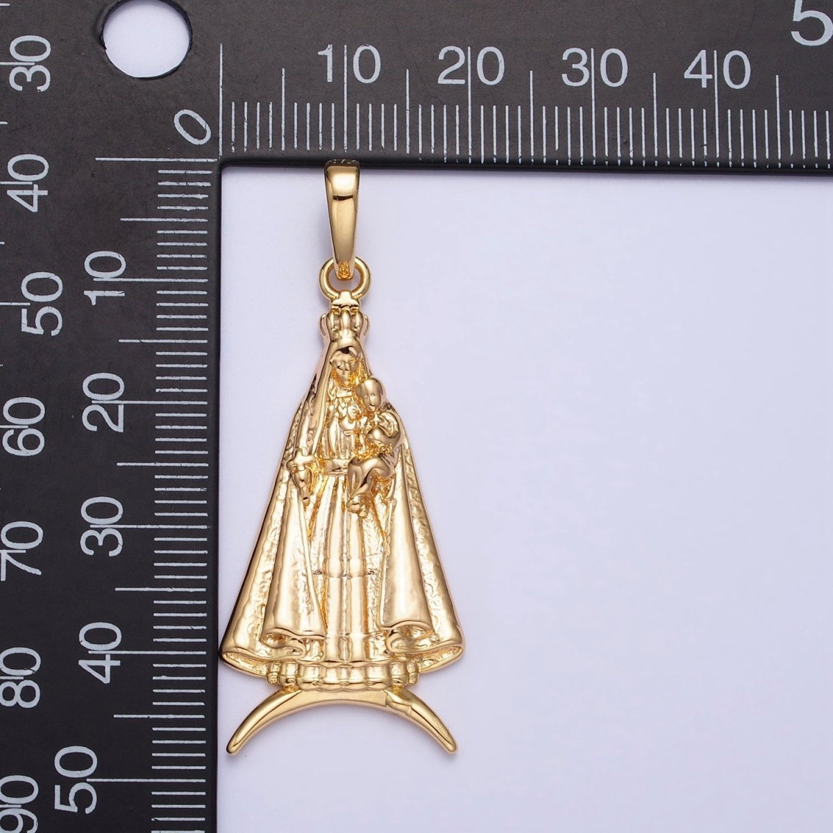 16K Gold Filled Catholic Cape "Nossa Senhora Aparecida" Pendant in Gold & Silver | AA176 AA177 - DLUXCA