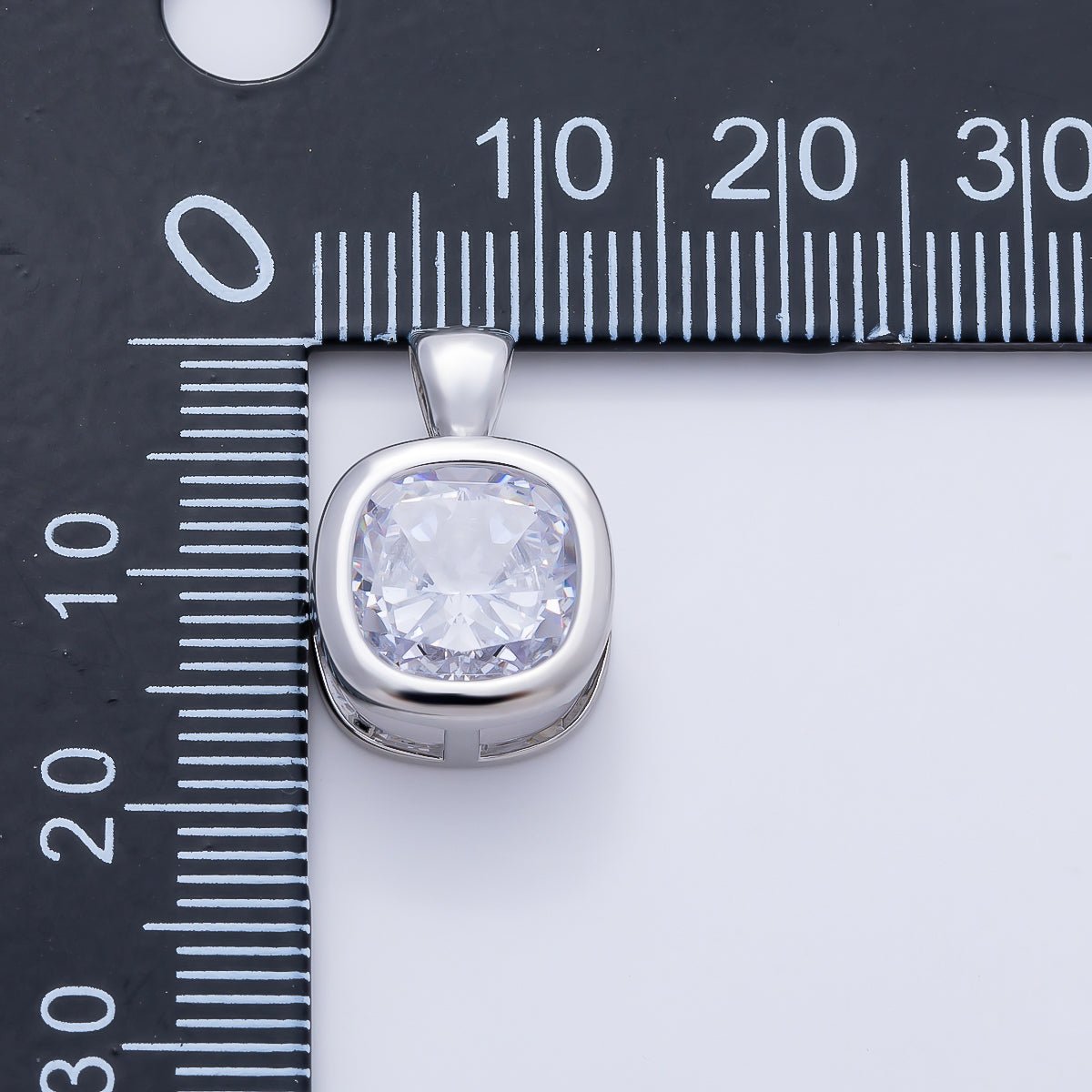 16K Gold Filled Clear CZ Baguette Round Hexagon Bezel Pendant in Gold & Silver | Charms-01081 ~ Charms-01096 - DLUXCA