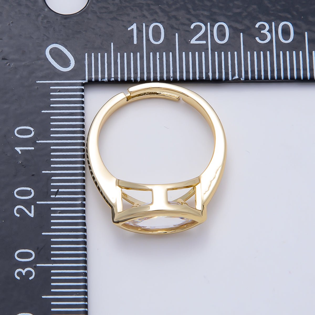 16K Gold Filled Clear CZ Marquise Bezel Ring in Gold & Silver | Rings-00299 Rings-00300 - DLUXCA