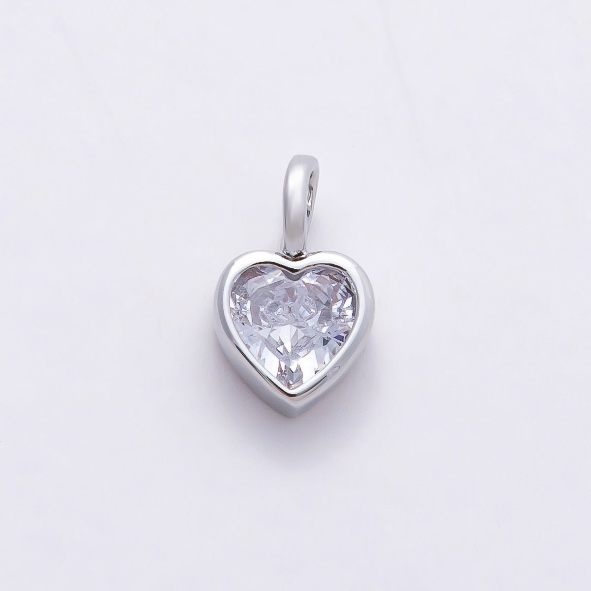 16K Gold Filled Clear CZ Marquise, Heart, Round, Oval, Teardrop Bezel Solitaire Pendant in Gold & Silver | Charms - 00834 ~ Charms - 00843 - DLUXCA